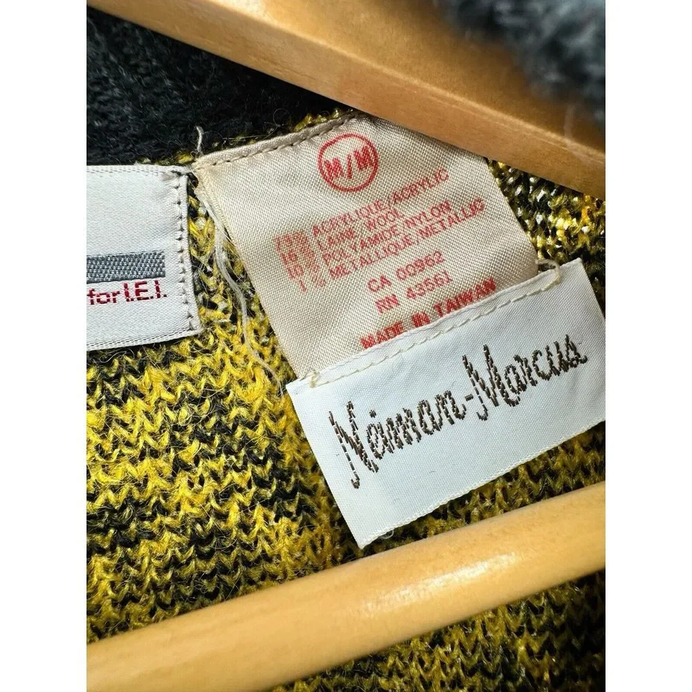 Vintage Gil Aimbez For Neiman Marcus Women's Wool Blend Artsy Boho Funky Sweater